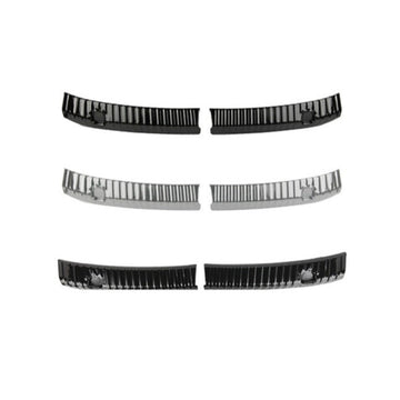 Anti-Scratch Rear Bumper Protector for Tesla Model Y, designed with durable stainless steel and a carbon fiber texture to protect and enhance your vehicle's rear bumper.